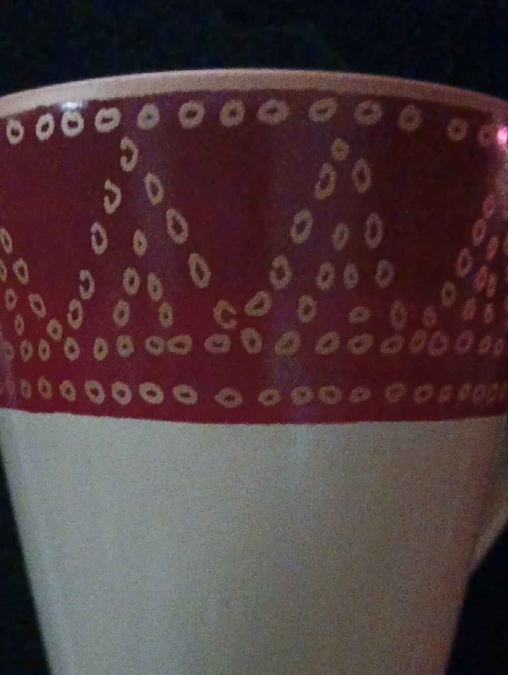 Pier 1 Red and Cream Ceramic Accent Mug